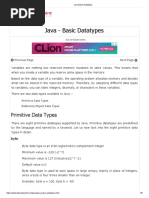 Java Basic Datatypes