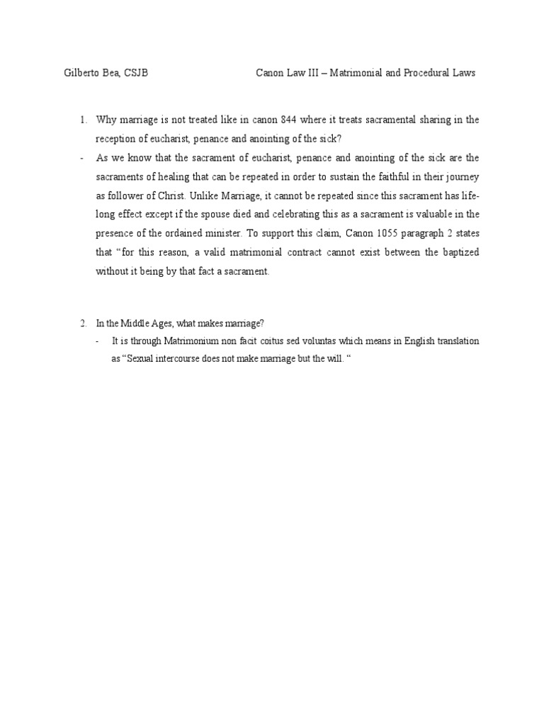 Canon Law on Marriage Explained PDF