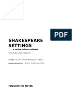 SHAKESPEARE SETTINGS - For Solo Voice