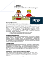 Handout Chapter No 4: Management Education and Training Programs