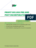 Profit OR Loss PRE AND Post Incorporation: After Studying This Unit, You Will Be Able To