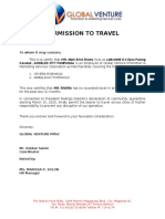 Permission to Travel During Quarantine