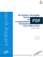 Do Teachers' Personality Traits Predict Their Performance? A Comprehensive Review of The Empirical Literature From 1990 To 2018