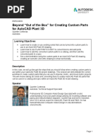 Beyond "Out of The Box" For Creating Custom Parts For Autocad Plant 3D