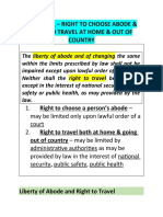 Section 6. - Right To Choose Abode & Right To Travel at Home & Out of Country