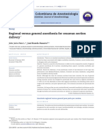 Revista Colombiana de Anestesiología: Regional Versus General Anesthesia For Cesarean Section Delivery