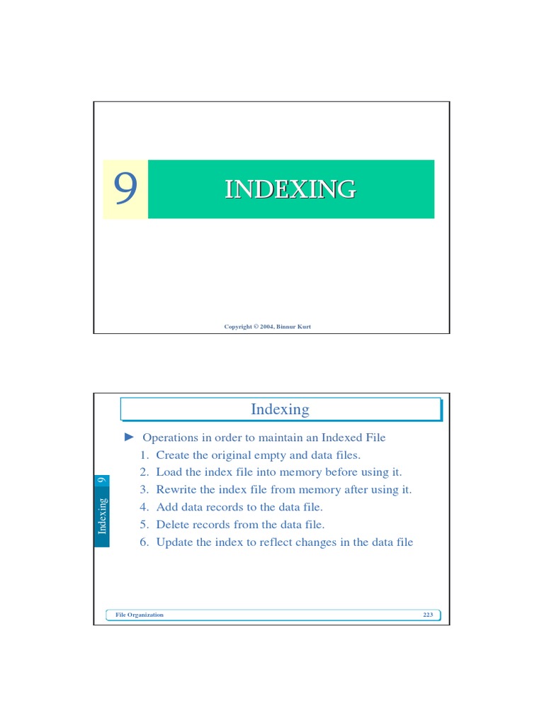 Lecture9 PDF | PDF | Database Index | Information Technology Management