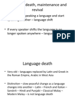 Language Death, Maintenance and Revival