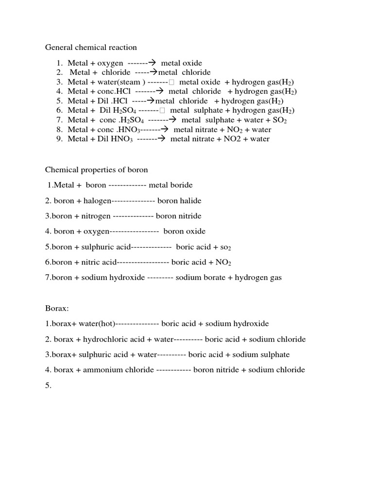 Chemical Properties of Boron PDF | PDF