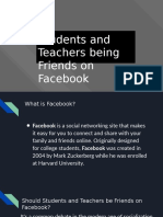 Should Students and Teachers be Friends on Facebook