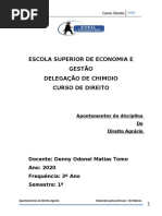 apontamentos de DIREITO AGRARIO