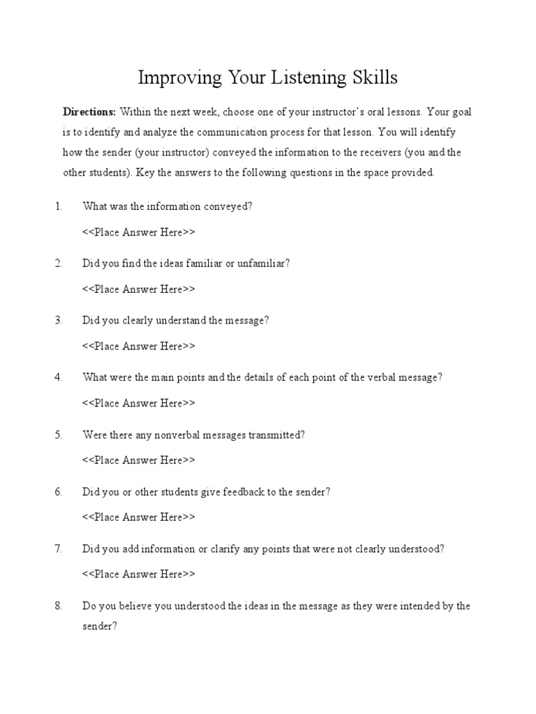 Listening Activity | PDF | Career & Growth | Self-Improvement