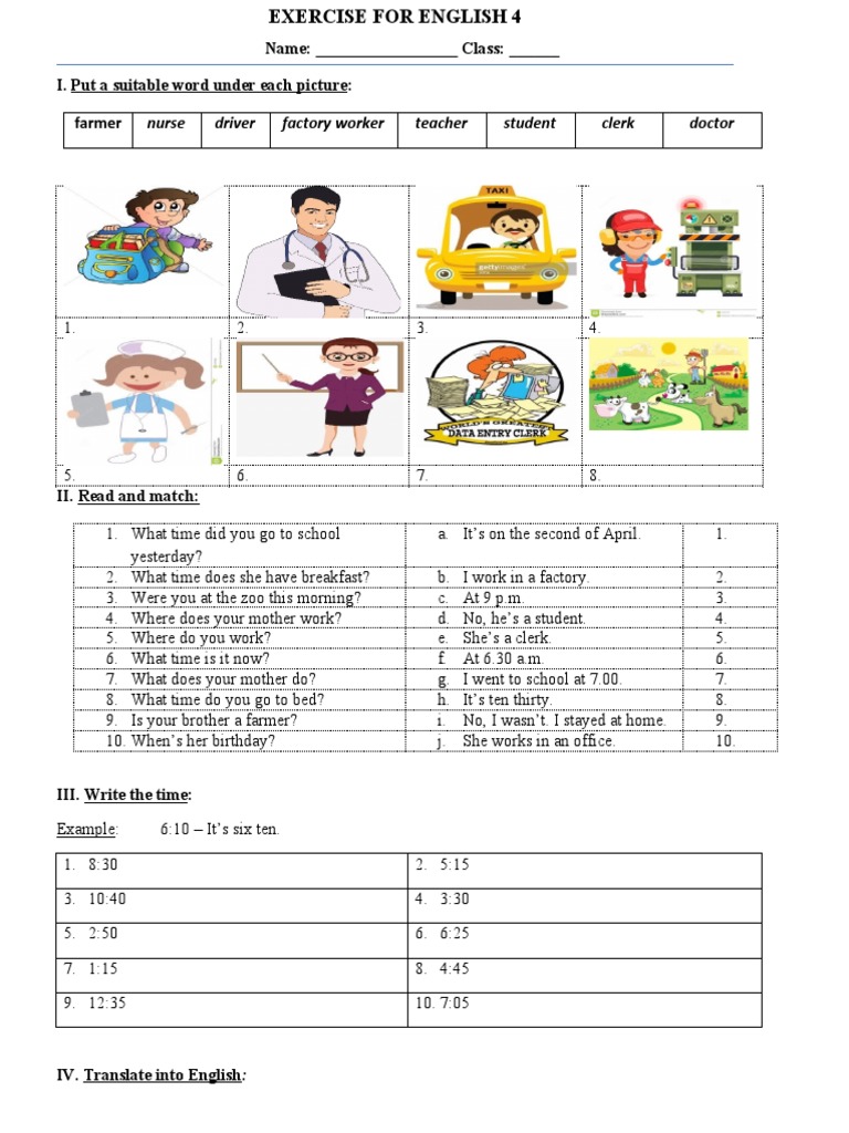 English Exercise for Beginners | PDF | Language Arts & Discipline ...