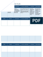 Sales & Marketing Plan: Goal Target Strategies Tactics / Messages Calendar Measurement