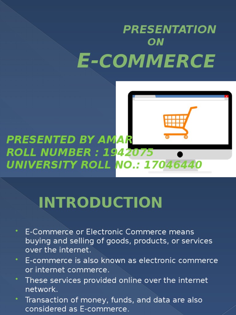 On E-COMMERCE by AMAR | PDF | E Commerce | Online Shopping