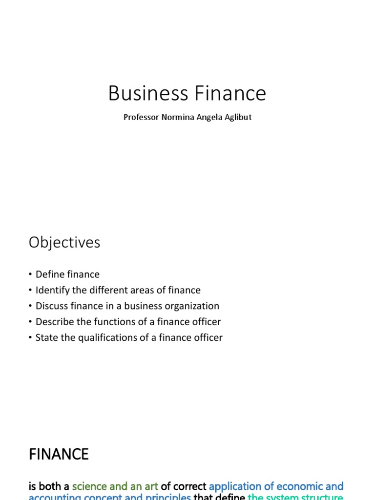 Understanding Business Finance Basics | PDF | Investing | Money