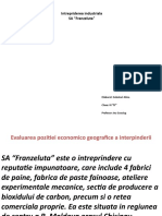 Intrepriderea Industriala SA "Franzeluta": Elaborat: Cebotari Alina Clasa: IX "D" Profesor: Ina Cosciug