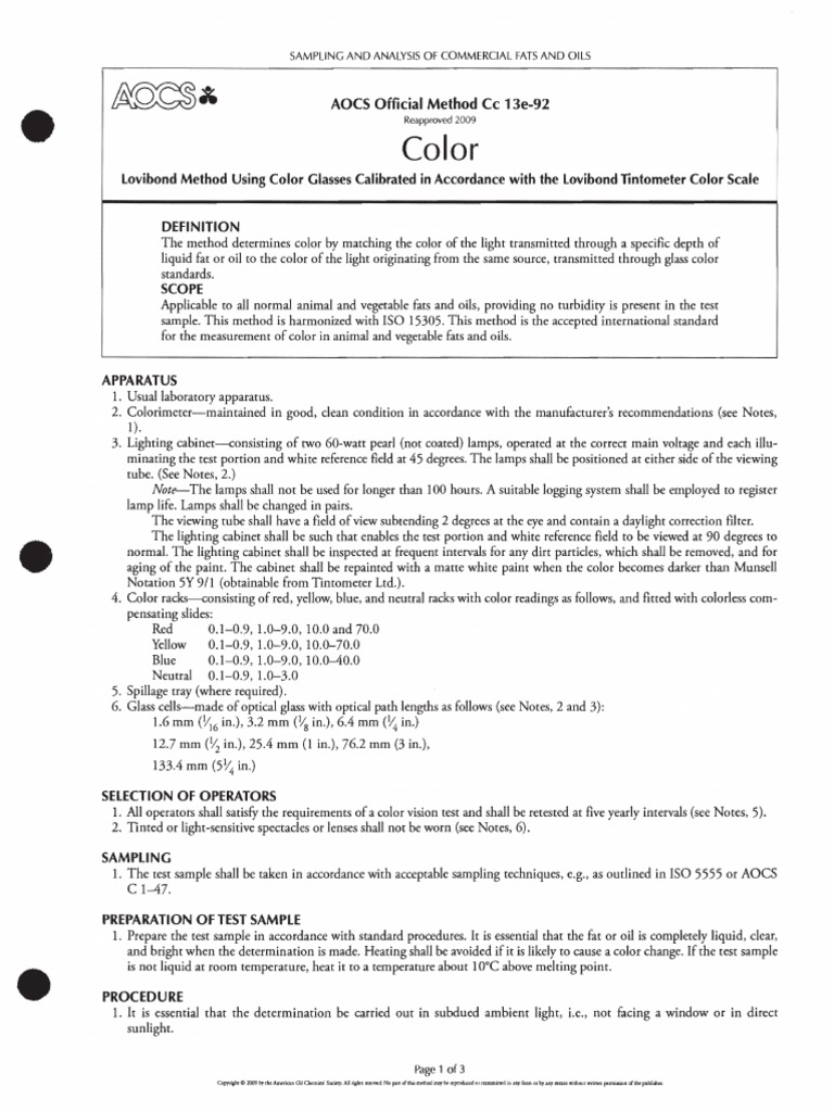 AOCS CC 13e-92 Color | PDF