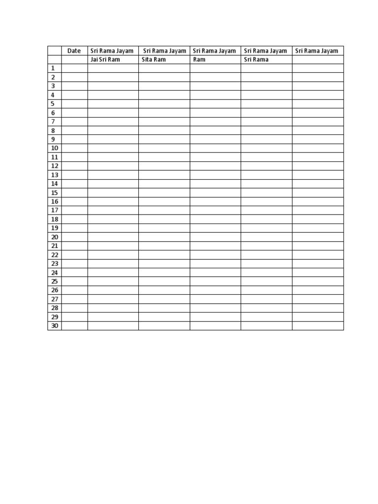 Writing Sri Rama Jayam 108 Times | PDF