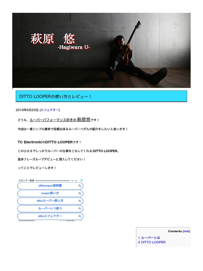 Ditto Looperの使い方とレビュー 萩原悠 Com Pdf