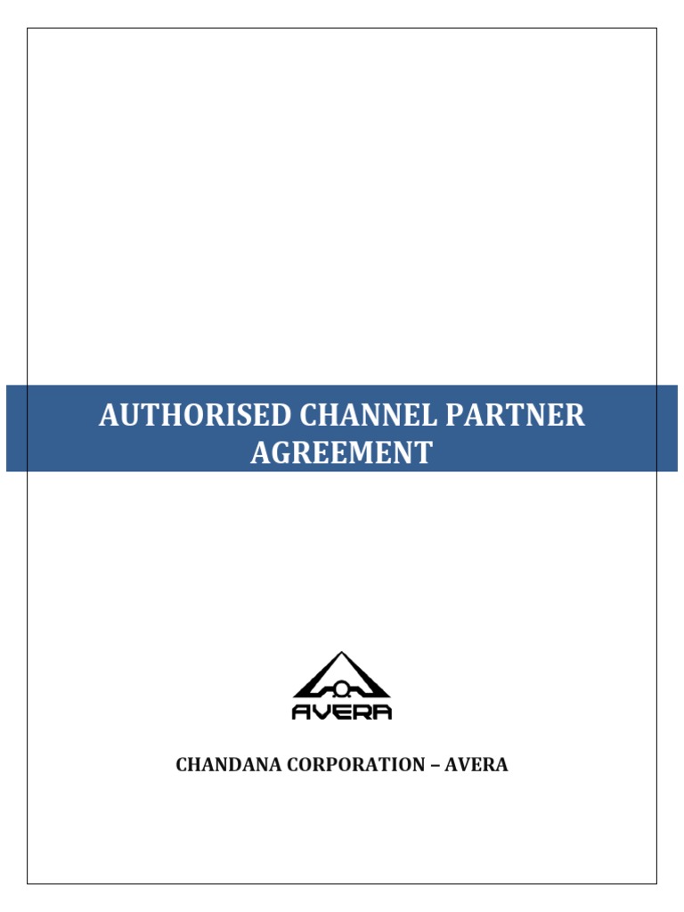 Authorized Channel Partner Agreement | PDF | Law Of Agency | Indemnity