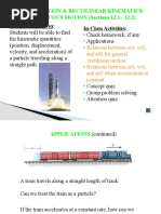 Introduction & Rectilinear Kinematics: CONTINUOUS MOTION (Sections 12.1 - 12.2)