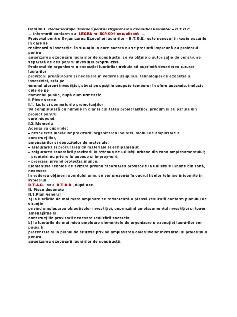 Conţinut DTOE | PDF