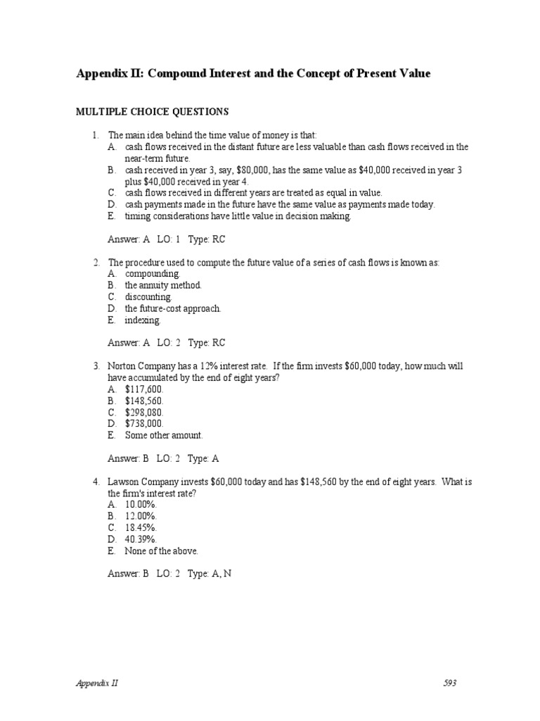 Compound Interest & Present Value Concepts | PDF | Present Value | Time ...