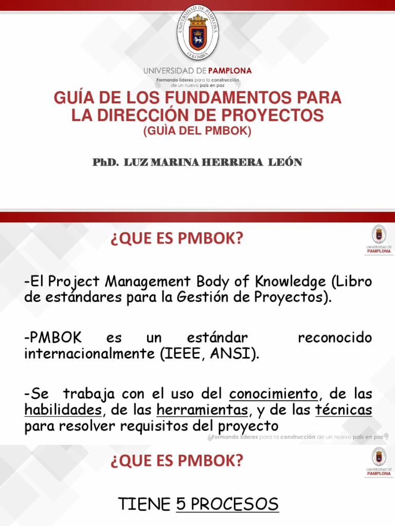 Fundamentos de la Metodología PMBOK | PDF | Gestión de proyectos ...