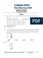 JEE (Main) Online Exam (09-01-2020) Shift-II (Physics) PDF
