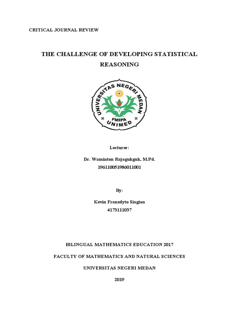 Developing Statistical Reasoning Skills | PDF | Statistics | Reason