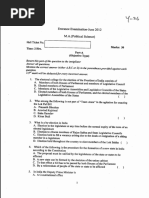 Entrance Exam Questions on Political Science