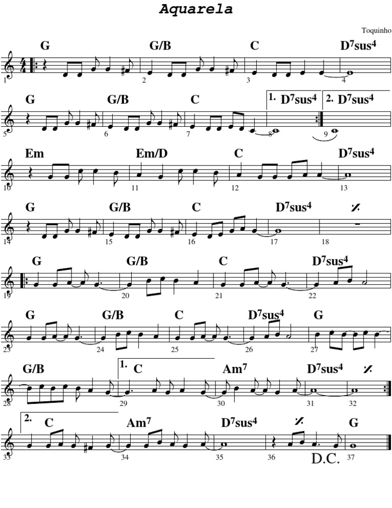 A Letra Da Musica Aquarela De Toquinho