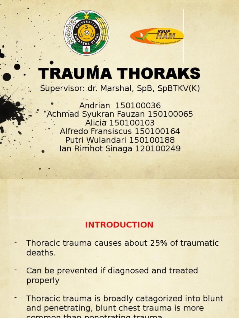 Understanding Thoracic Trauma Types | PDF | Heart | Thorax