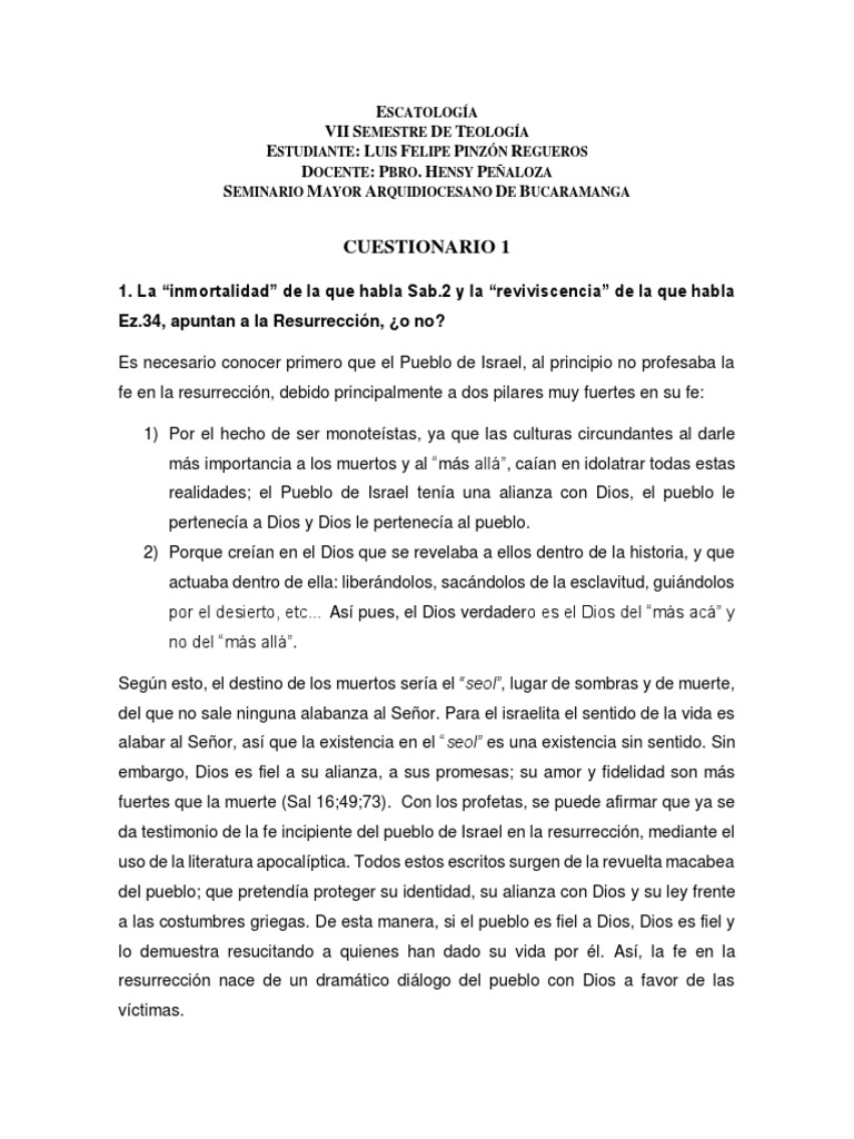 Resurrección y fe en el Antiguo Testamento | PDF | La resurrección de ...