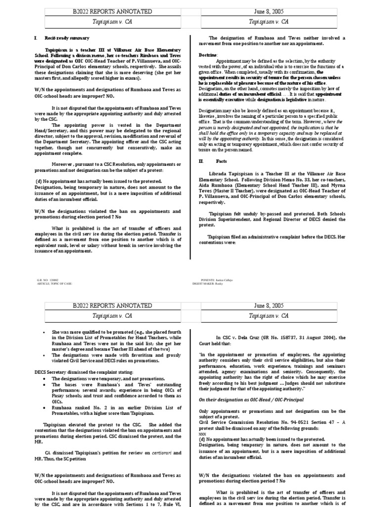 Analysis of the Designation of Teachers as Temporary School Heads and