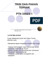 Nutrisi Dan Pakan Ternak PTN 3302/2-1: Laboratorium Ilmu Makanan Ternak Fakultas Peternakan UGM