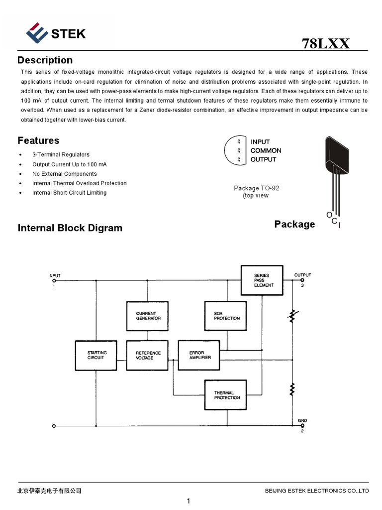 78L05A Datasheet PDF | PDF | Manufactured Goods | Electronics