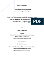 Study On Tryptophan Metabolic Pathway With Special Emphasis On Serotonin Activity - A Flux Balance Analysis Approach