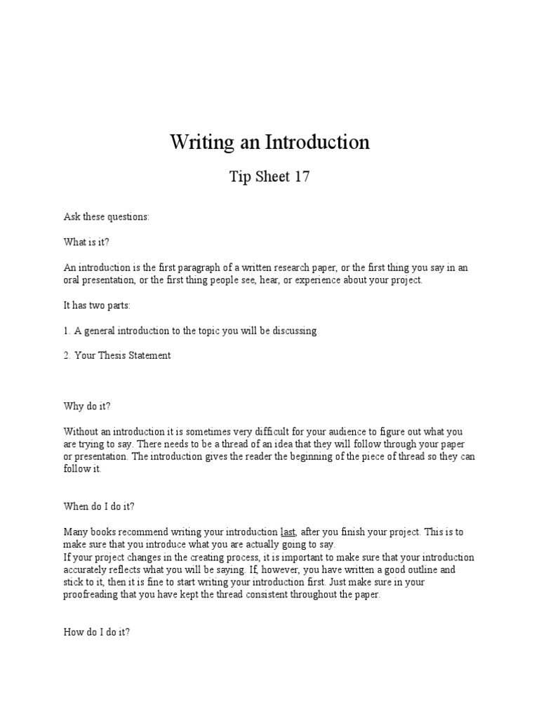 Crafting Effective Introductions | PDF | Adolescence | Thesis