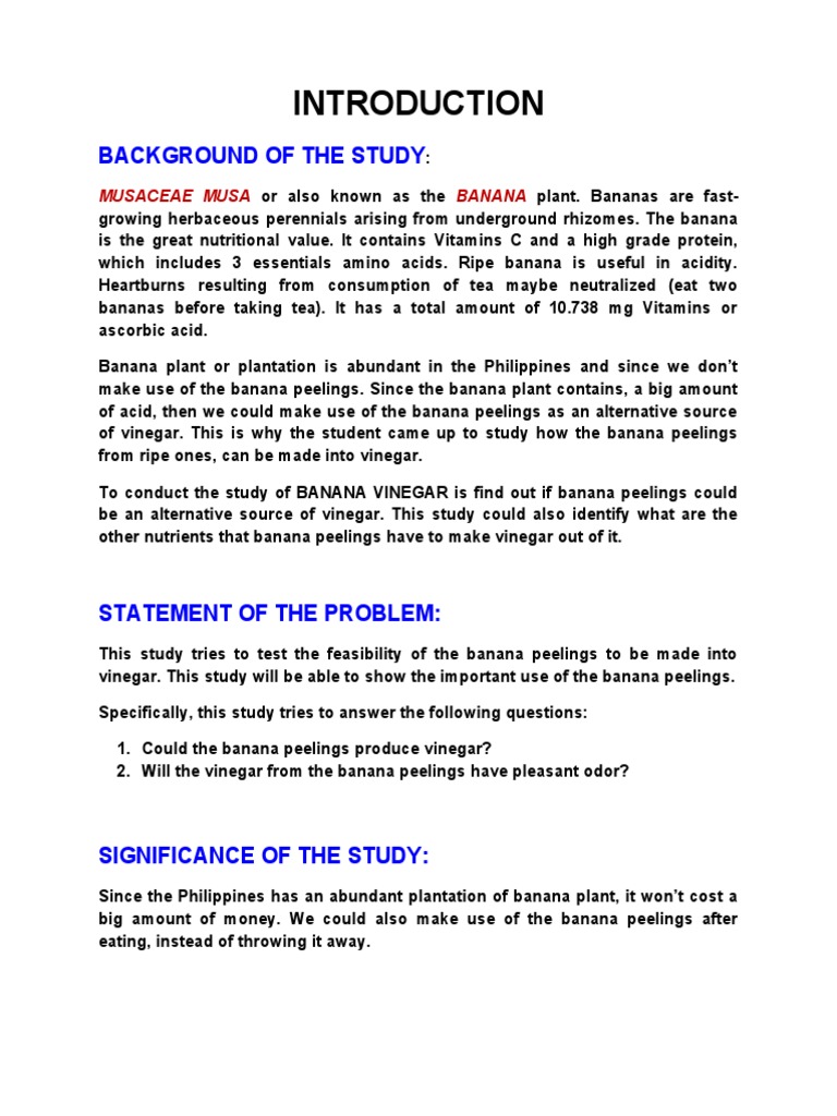 🐈 Banana peel vinegar introduction. Fesibility Study of Banana Vinegar