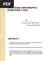 Download Power point presentation on SOLAR POWER BASED UPS by rasoashley SN46090895 doc pdf