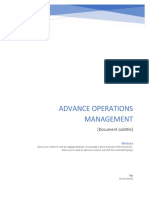 Advance Operations Management: (Document Subtitle)