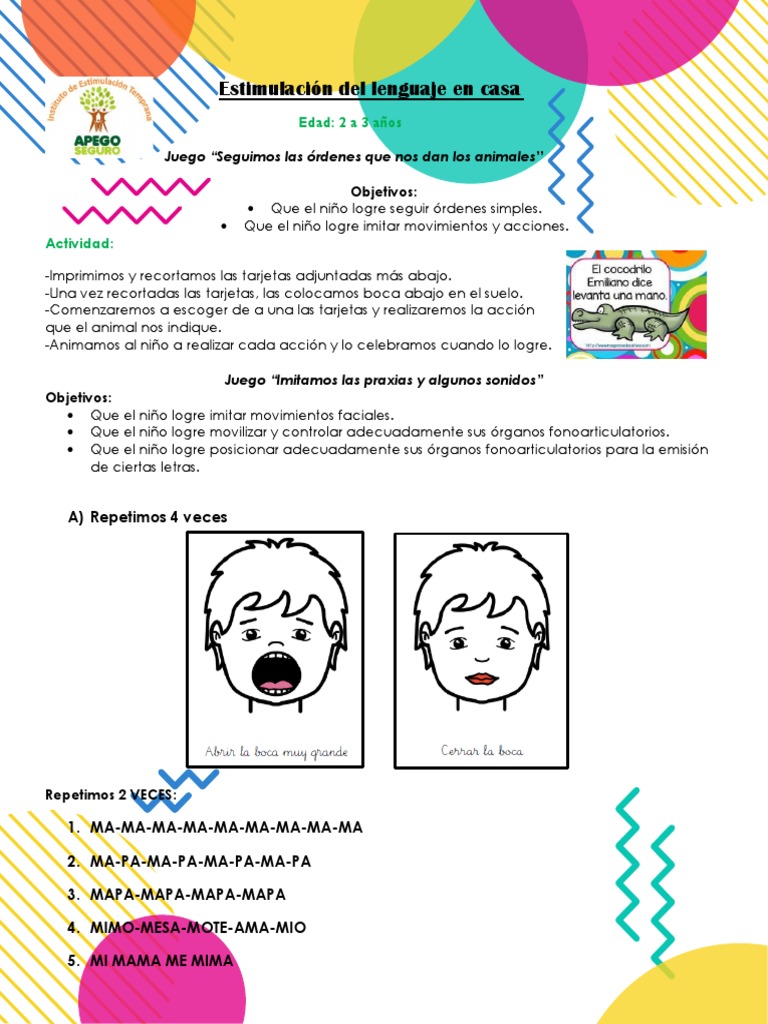 Juegos de Lenguaje para Niños 2-3 Años | PDF | Artes del Lenguaje y ...