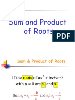 Sum and Product of Roots