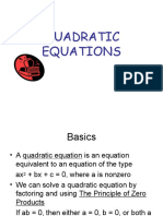 QUADRATIC EQUATION SOLUTIONS