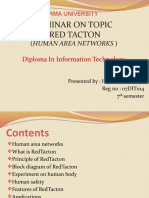 Seminar On Topic Red Tacton: (Human Area Networks)