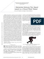 Aerodynamic Interaction Between Two Speed Skaters Measured in A Closed Wind Tunnel