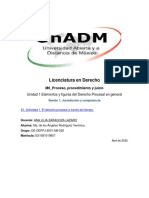 Licenciatura en Derecho: Unidad 1 Elementos y Figuras Del Derecho Procesal en General