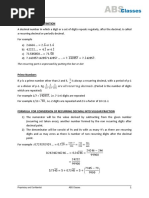 Recurring Decimal: DEFINITION: The Recurring Part Is Expressed by Putting The Bar or Dot